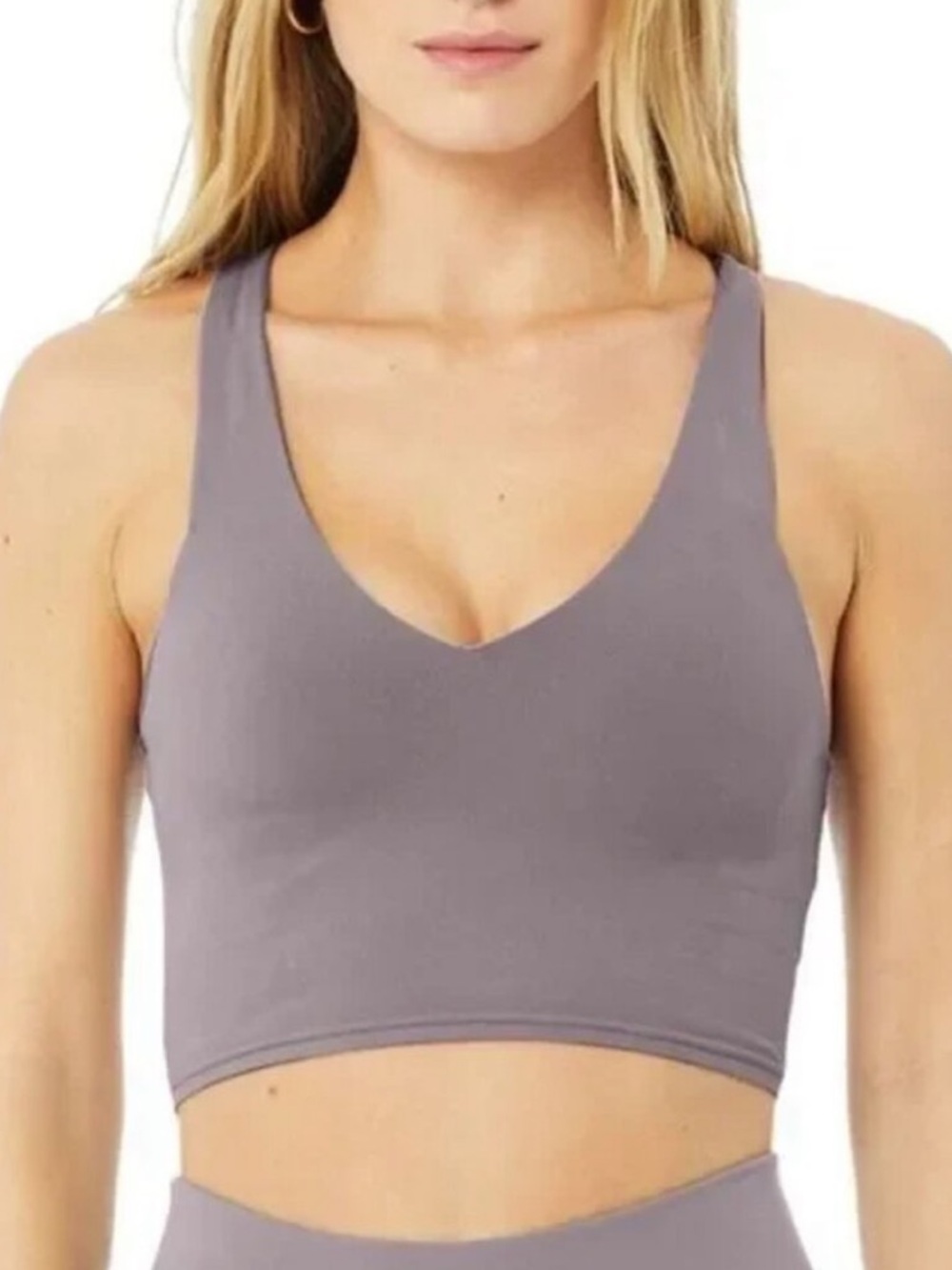 ALO Yoga Airbrush Gray Seamless Bra Tank Top